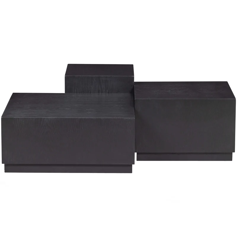 Set v 3 - Pim bijzettafels hout zwart