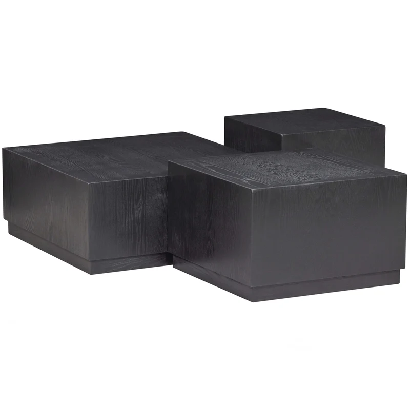 Set v 3 - Pim bijzettafels hout zwart