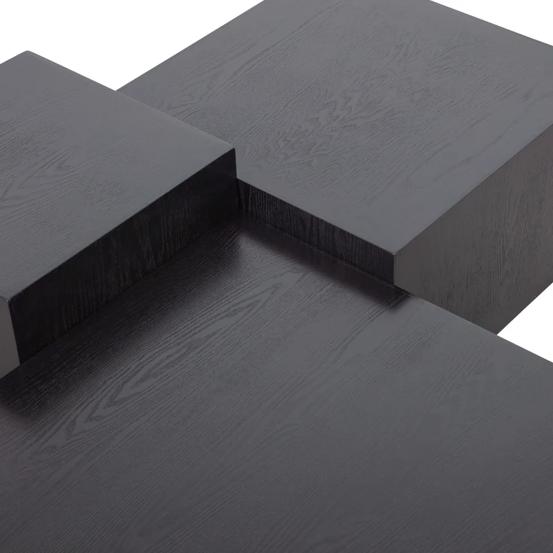 Set v 3 - Pim bijzettafels hout zwart