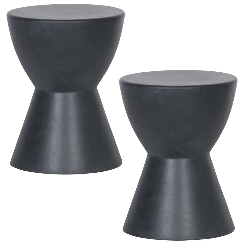 Dover kruk betonlook antraciet 45xø35 cm