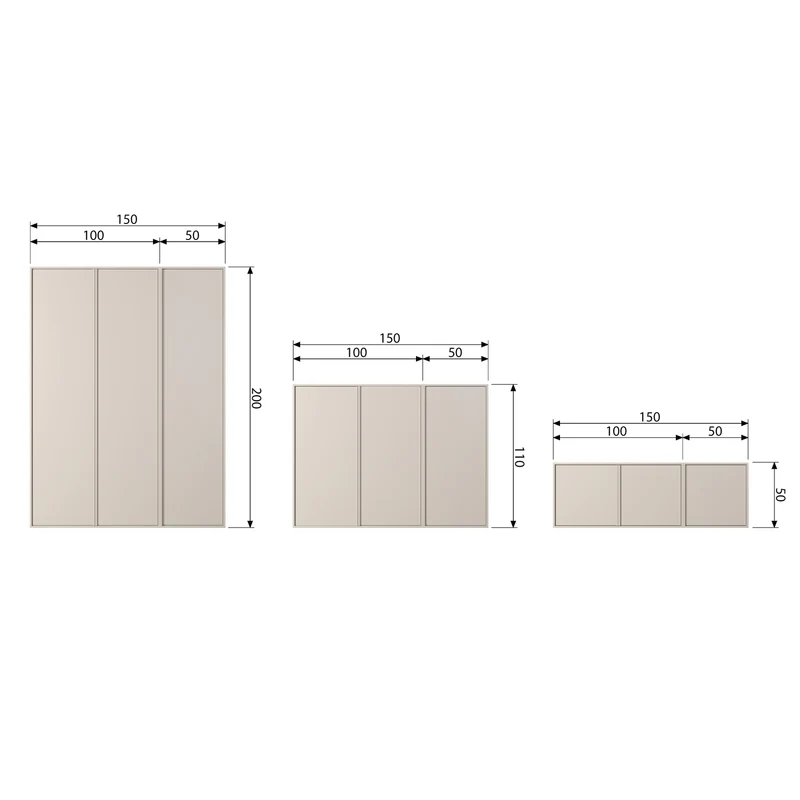 Daily Closet Double 50x100 cm grenen dakargrau
