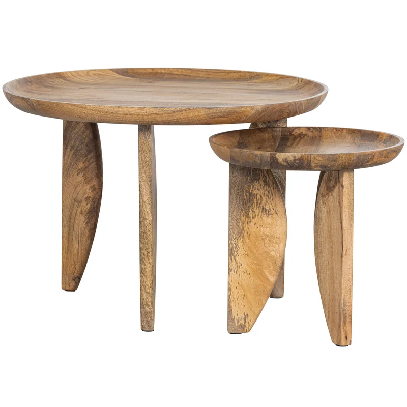 Set v 2 - High Heels bijzettafels mango hout naturel