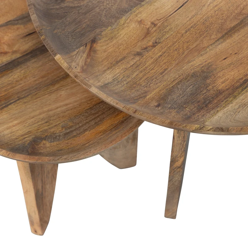 Set v 2 - High Heels bijzettafels mango hout naturel