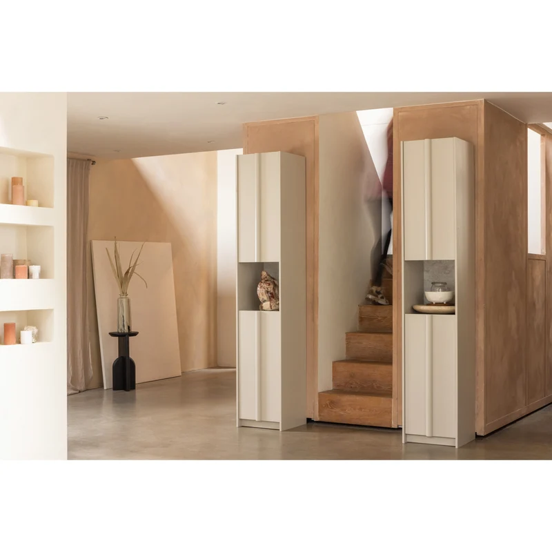 Basu smalle kast 40 cm grenen dust incl. concrete decor