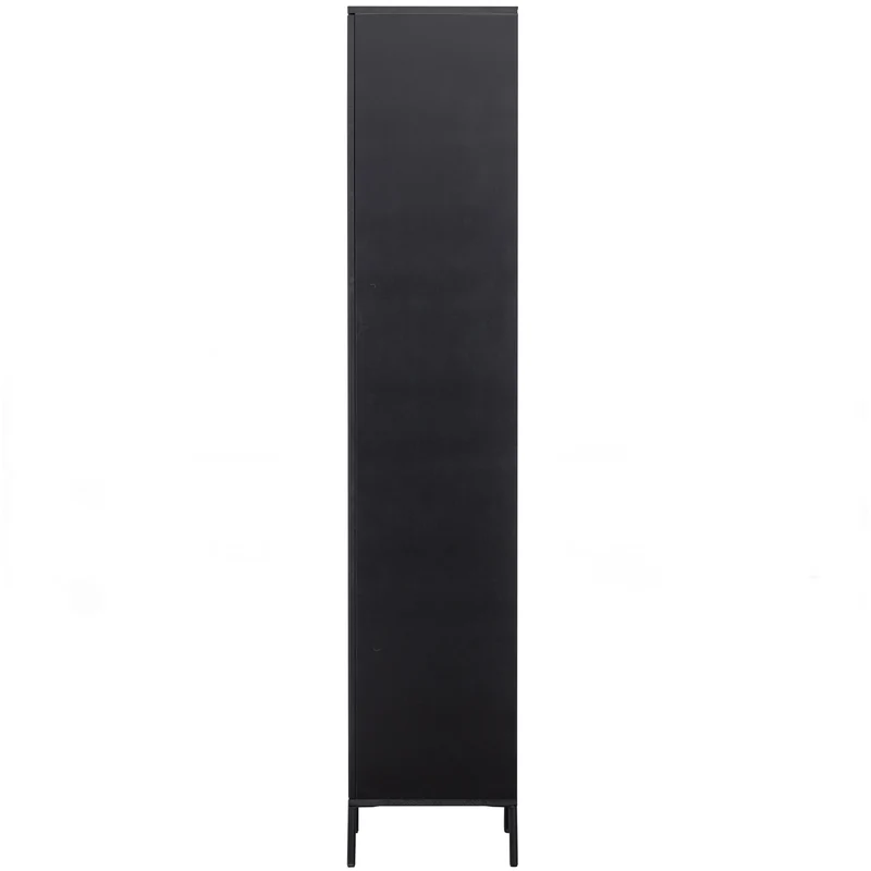 New Gravure hoge kast met lade grenen zwart