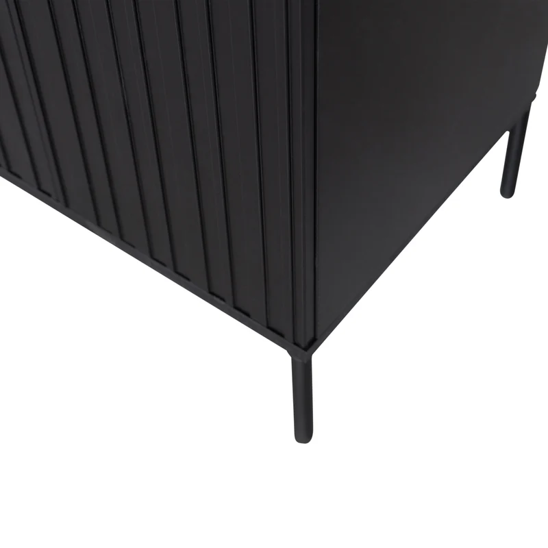 New Gravure hoge kast met lade grenen zwart