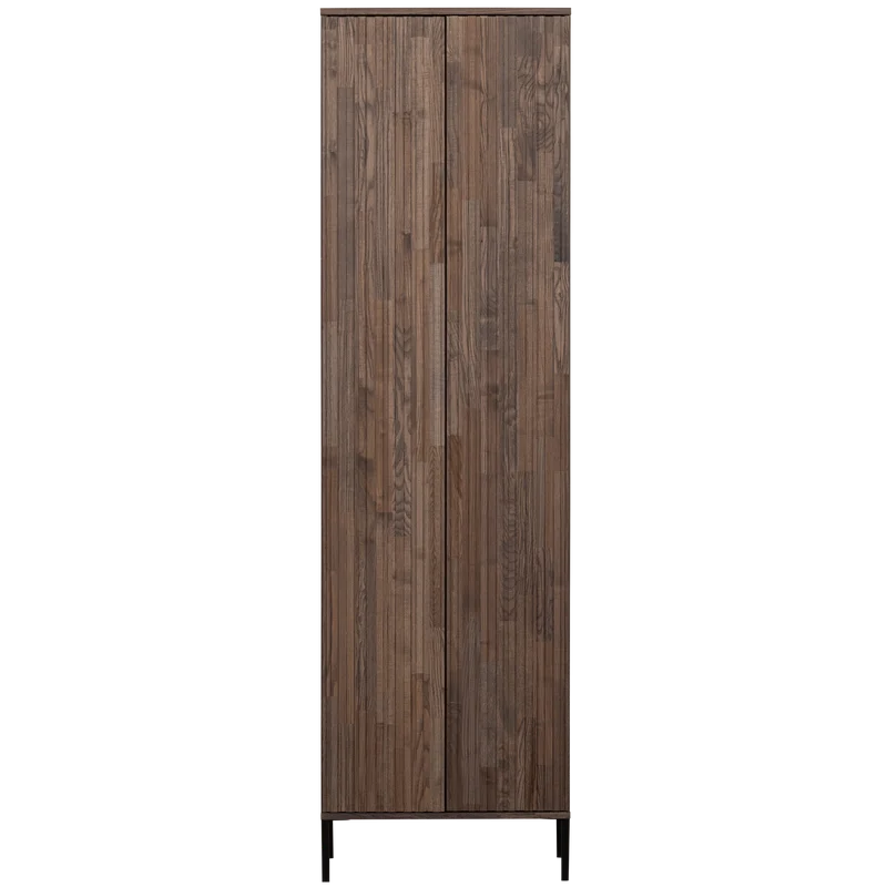 New Gravure hoge kast met lade essen fineer espresso
