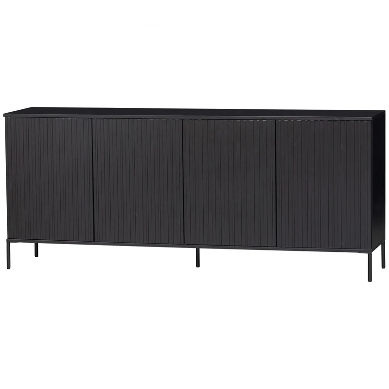 New Gravure dressoir 200 cm grenen zwart