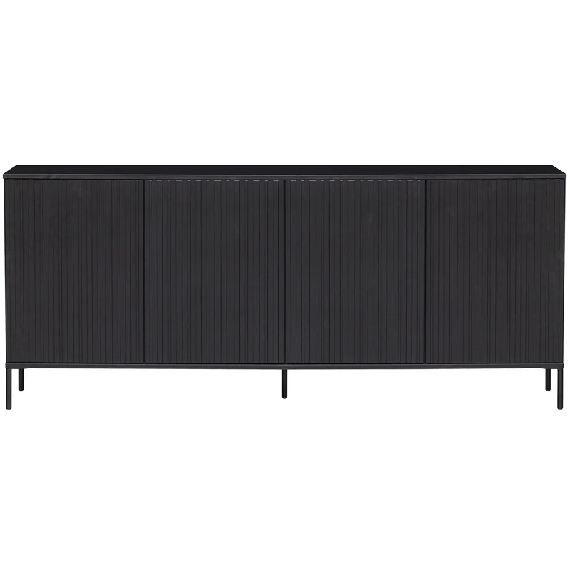 New Gravure dressoir 200 cm grenen zwart