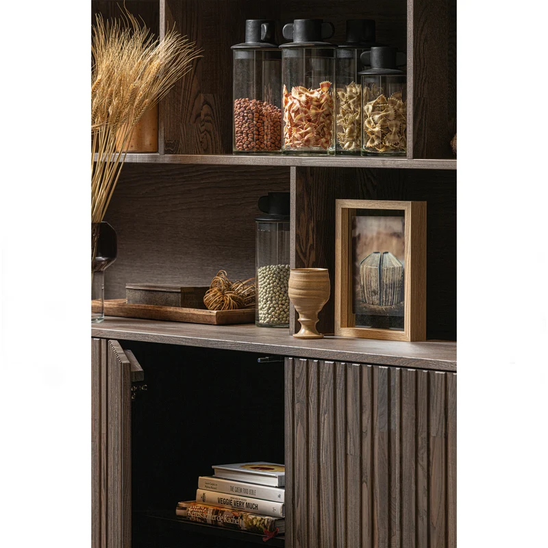 New Gravure wandkast essen fineer espresso