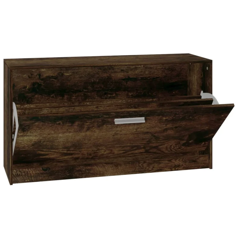 Banc à chaussures bottes commode étagère meuble entrée rangement 80 x 24 x 45 cm bois d'ingénierie marron 02_0022920