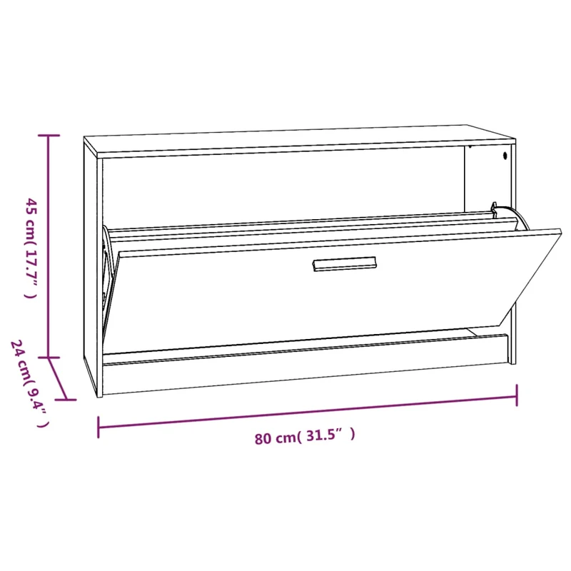 Banc à chaussures bottes commode étagère meuble entrée rangement 80 x 24 x 45 cm bois d'ingénierie marron 02_0022920