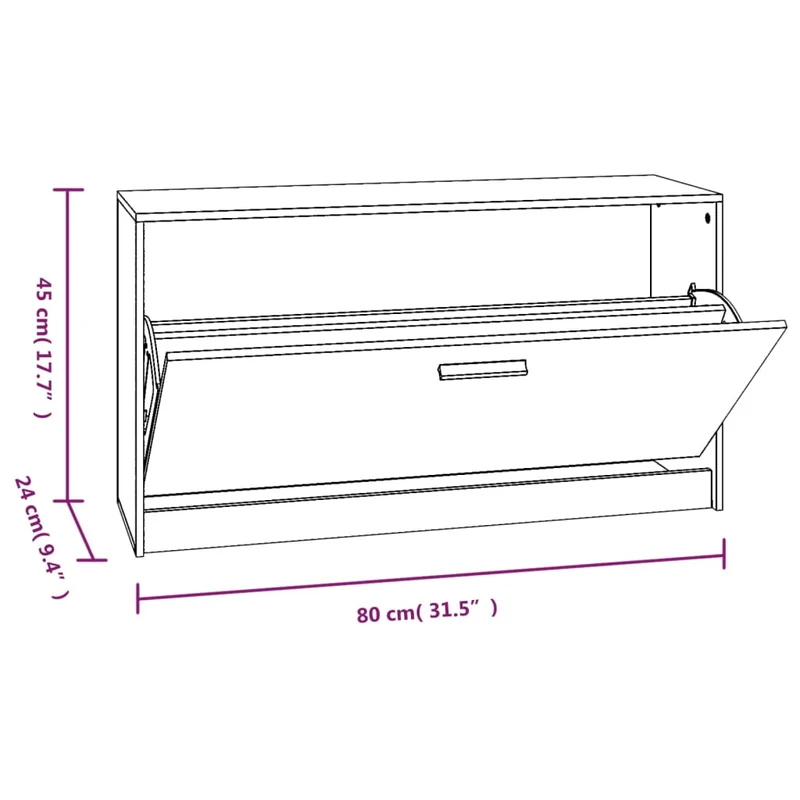 Banc à chaussures bottes commode étagère meuble entrée rangement sonoma 80 x 24 x 45 cm bois d'ingénierie gris 02_0023009