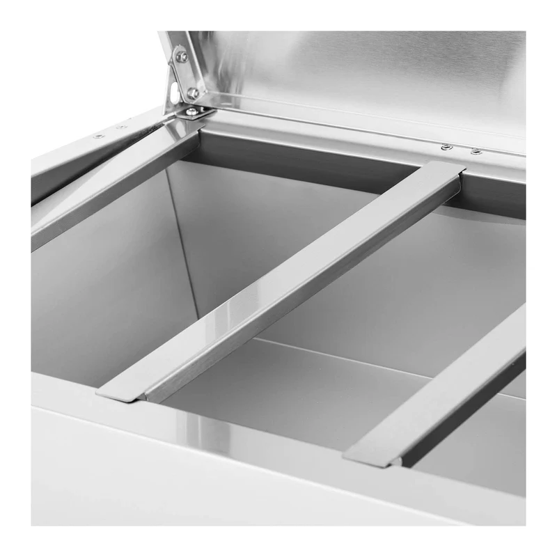 Saladette à poser table comptoir acier inoxydable 140 x 39 cm 5 bacs GN 1/3 14_0003289