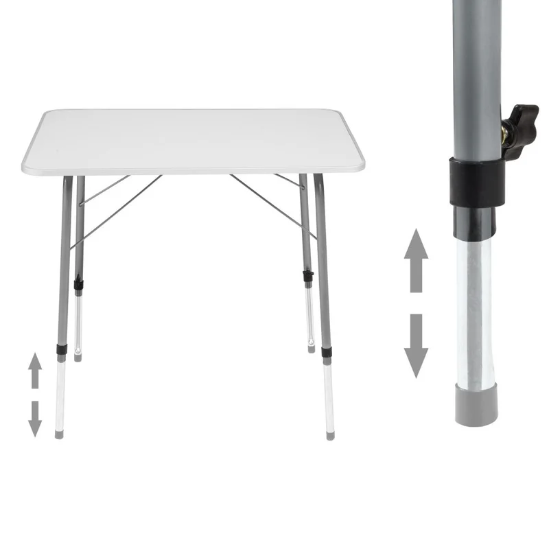 Table pliante de pique nique table de camping pliante exterieur en aluminium légère & compacte table brocante table a manger table à tapisser hauteur réglable 80 x 60 x 68 cm 2008249