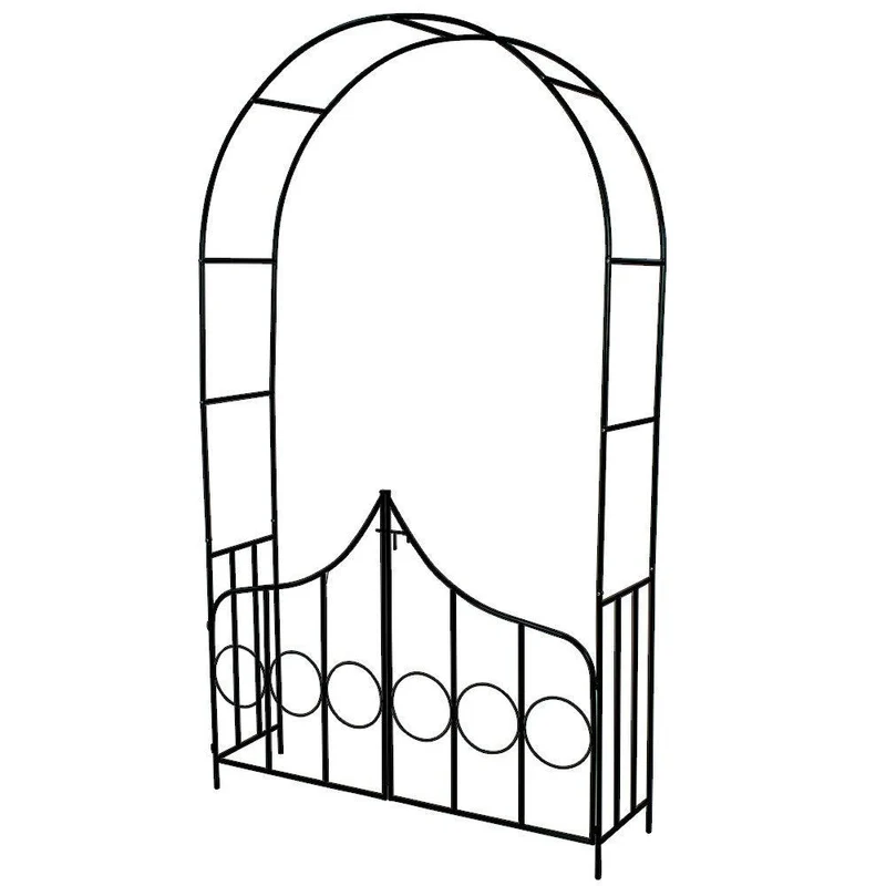 Arche arceau rosier treillis de jardin support 240 cm pour plantes grimpantes avec portillons 2008079