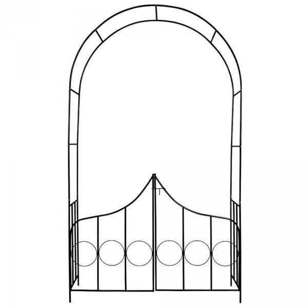Arche arceau rosier treillis de jardin support 240 cm pour plantes grimpantes avec portillons 2008079