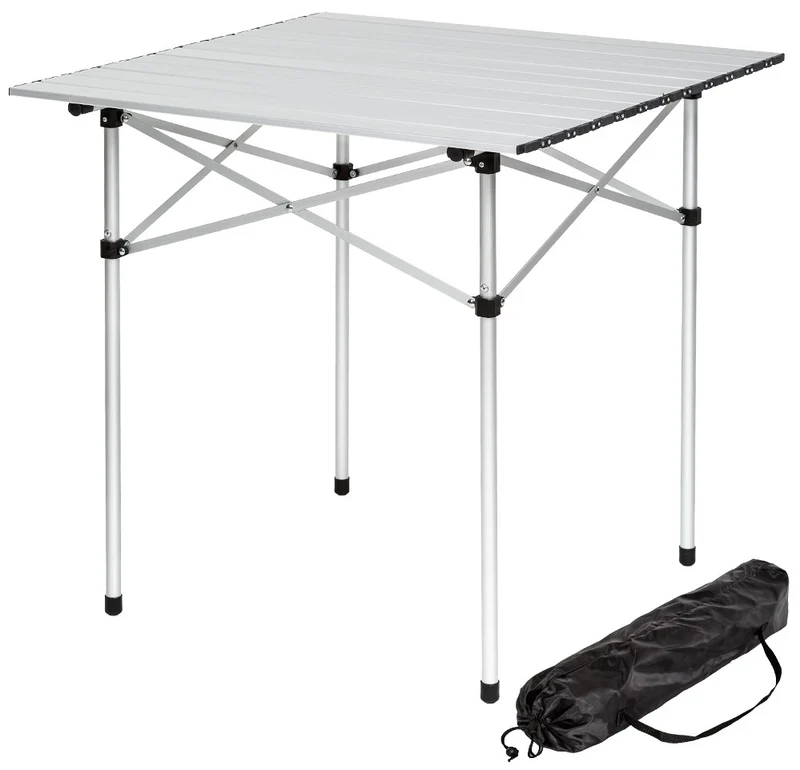 Table de camping jardin pique-nique aluminium pliante 70x70 cm 2008033