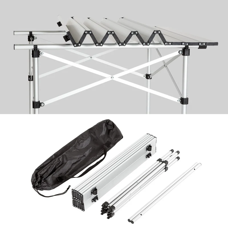 Table de camping jardin pique-nique aluminium pliante 70x70 cm 2008033