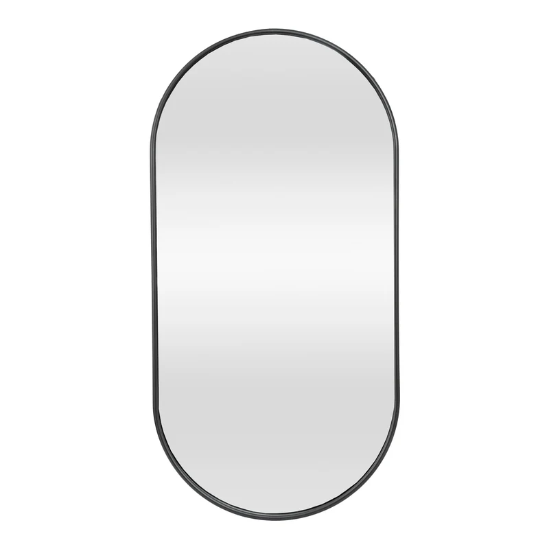 Miroir mural ovale 30 x 60 cm noir mat 03_0007952
