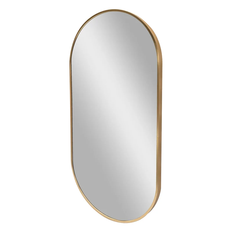 Miroir mural elliptique 40 x 80 cm doré 03_0007898