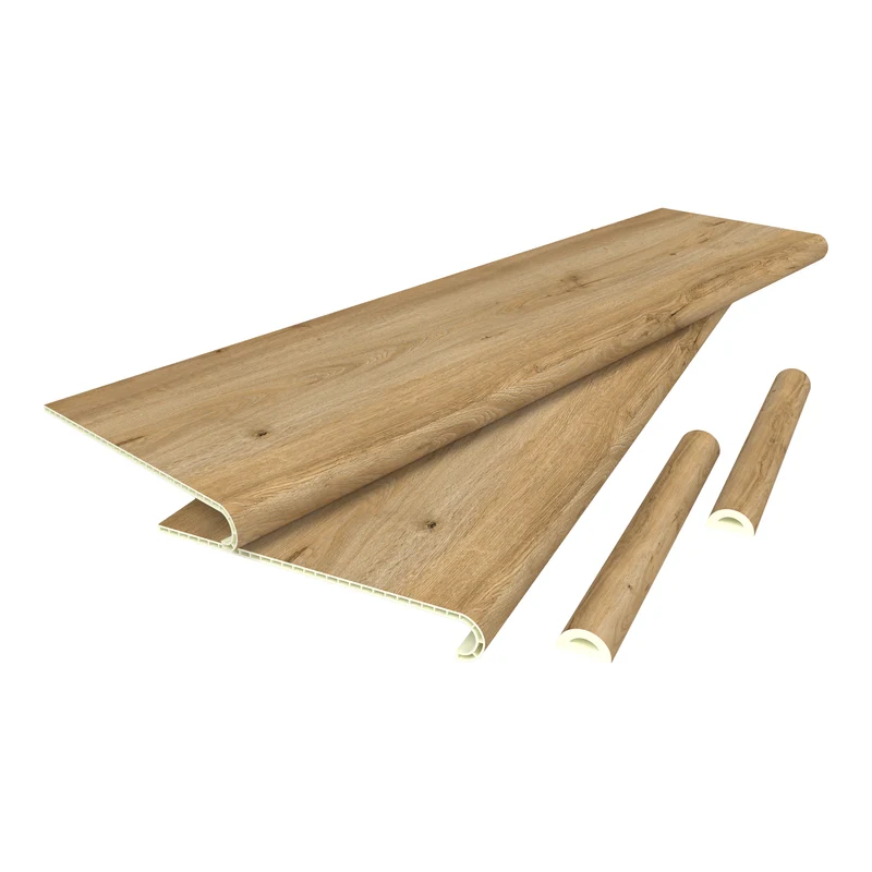 Lot de 2 revêtements d'escalier 120 x 32 cm effet chêne 03_0009699