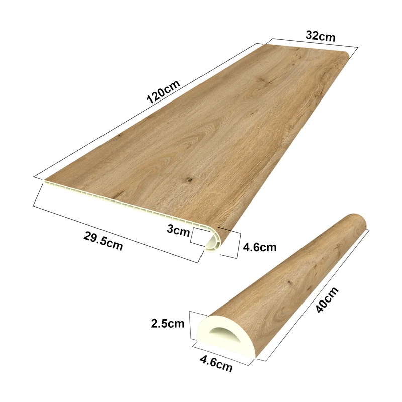 Lot de 2 revêtements d'escalier 120 x 32 cm effet chêne 03_0009699