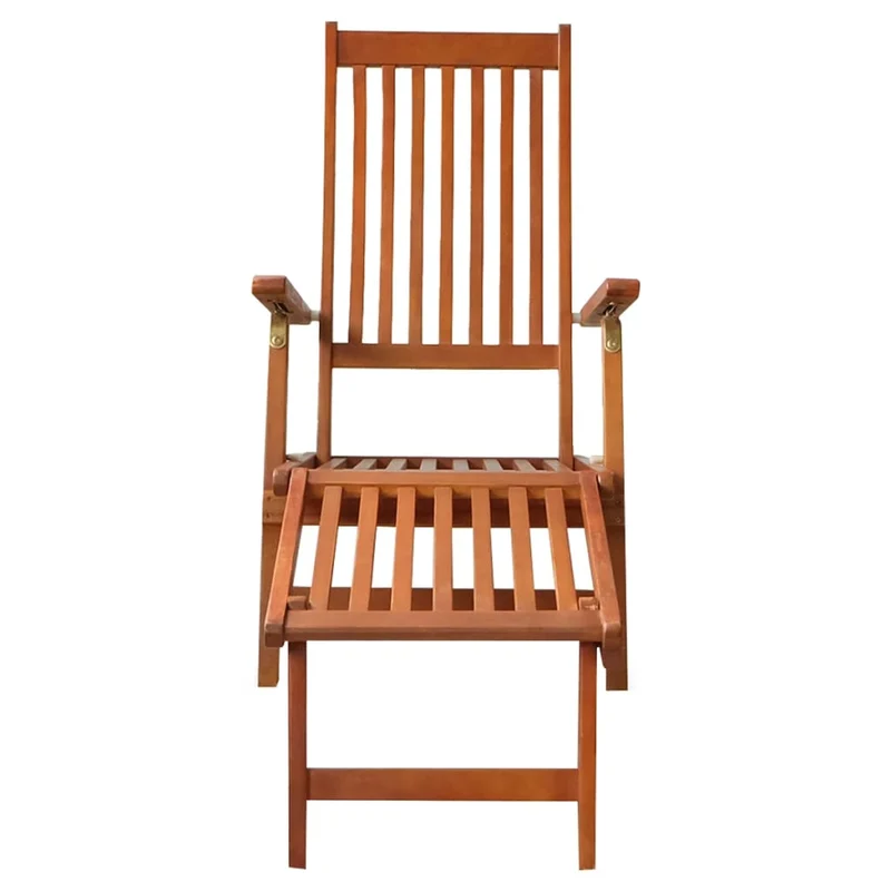 Transat chaise longue bain de soleil lit de jardin terrasse meuble d'extérieur avec repose-pied et coussin acacia solide 02_0012580