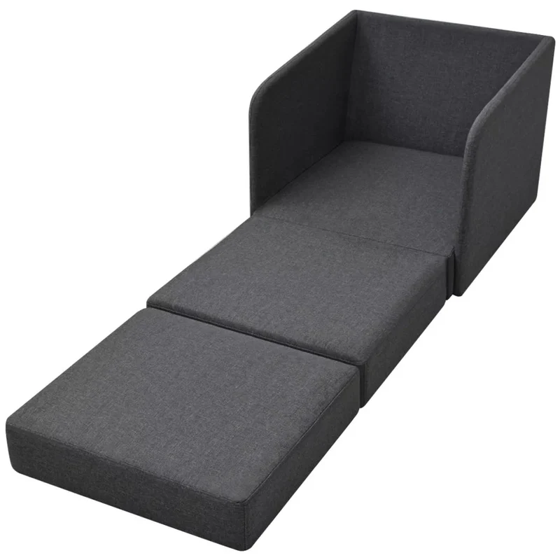 Fauteuil chaise siège lounge design club sofa salon " convertible 595 x 72 x 725 cm tissu gris foncé 1102089/3