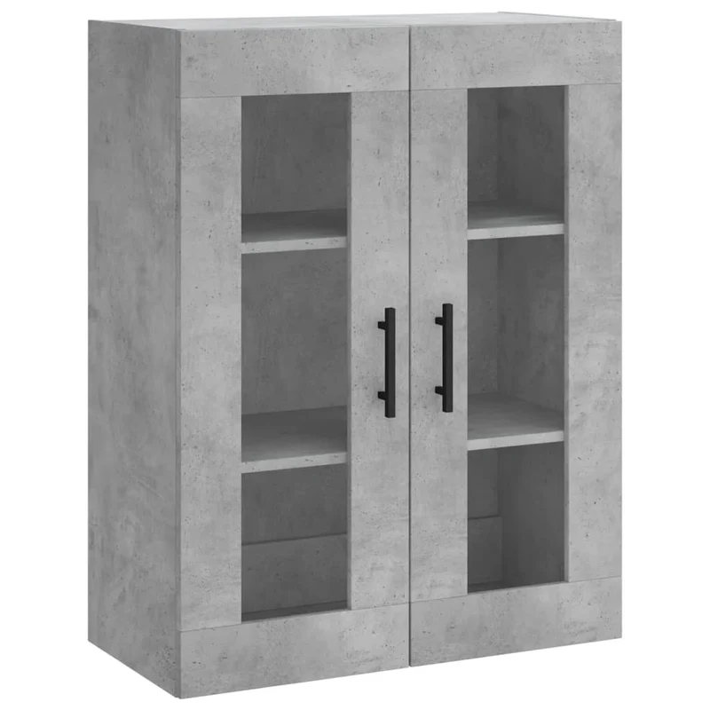Buffet bahut commode armoire meuble de rangement organisateur cuisine salle de séjour salon haut 69,5 x 34 x 180 cm bois d'ingénierie gris 02_0034569