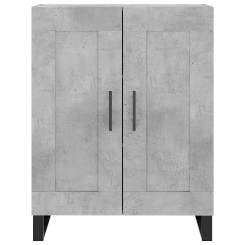 Buffet bahut commode armoire meuble de rangement organisateur cuisine salle de séjour salon haut 69,5 x 34 x 180 cm bois d'ingénierie gris 02_0034569