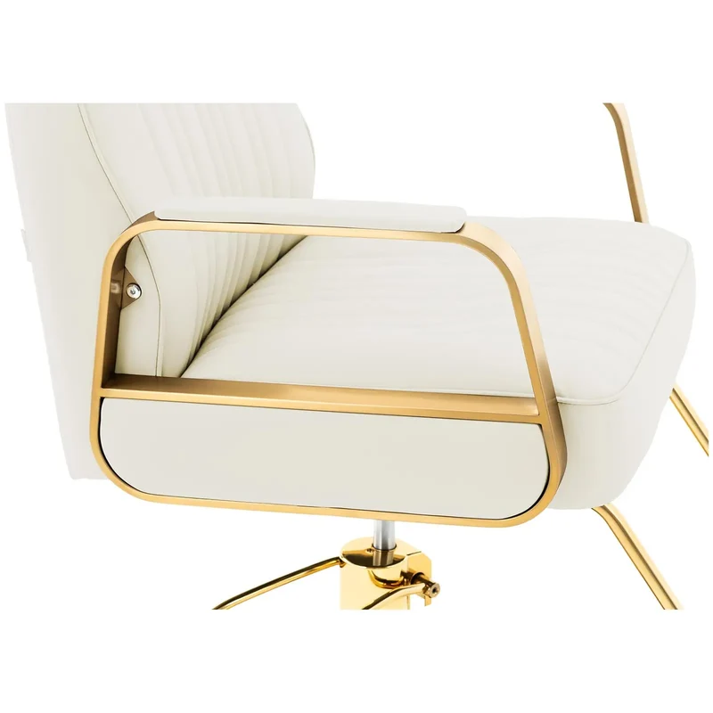 Fauteuil de coiffeur avec repose-pieds 200 kg inoxydable crème doré 14_0008957