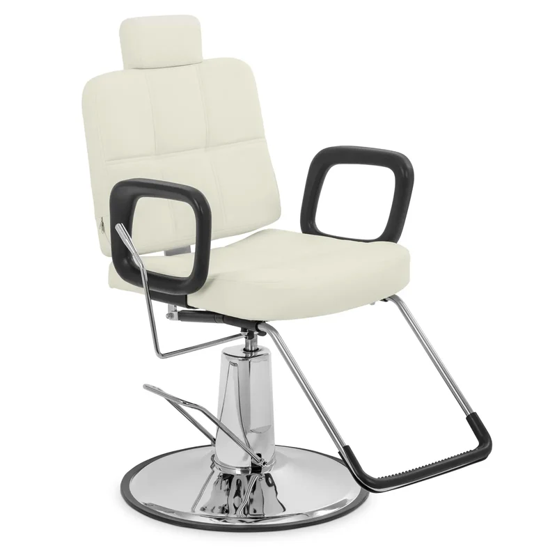 Fauteuil de coiffeur avec appui-tête et repose-pieds 92 x 61 x 87 cm 150 kg PU beige 14_0008966