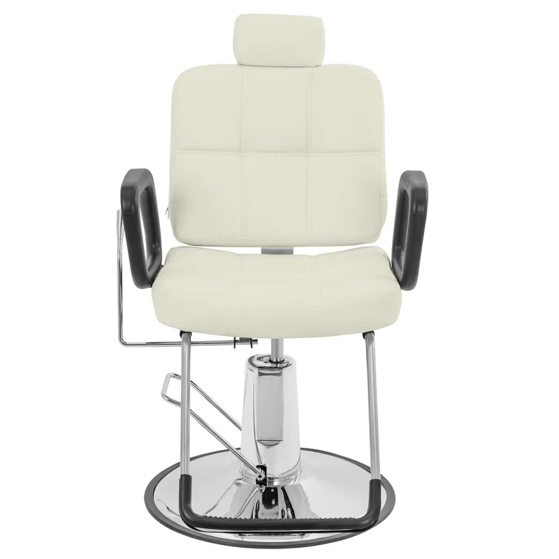 Fauteuil de coiffeur avec appui-tête et repose-pieds 92 x 61 x 87 cm 150 kg PU beige 14_0008966