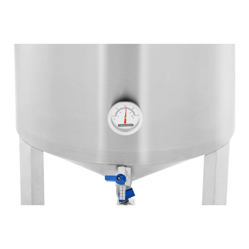Cuve de fermentation fermenteur bière inox conique (60 litres, plage de température : 0-40 °c, thermomètre : °c / °f, double système de d'évacuation) 14_0004607