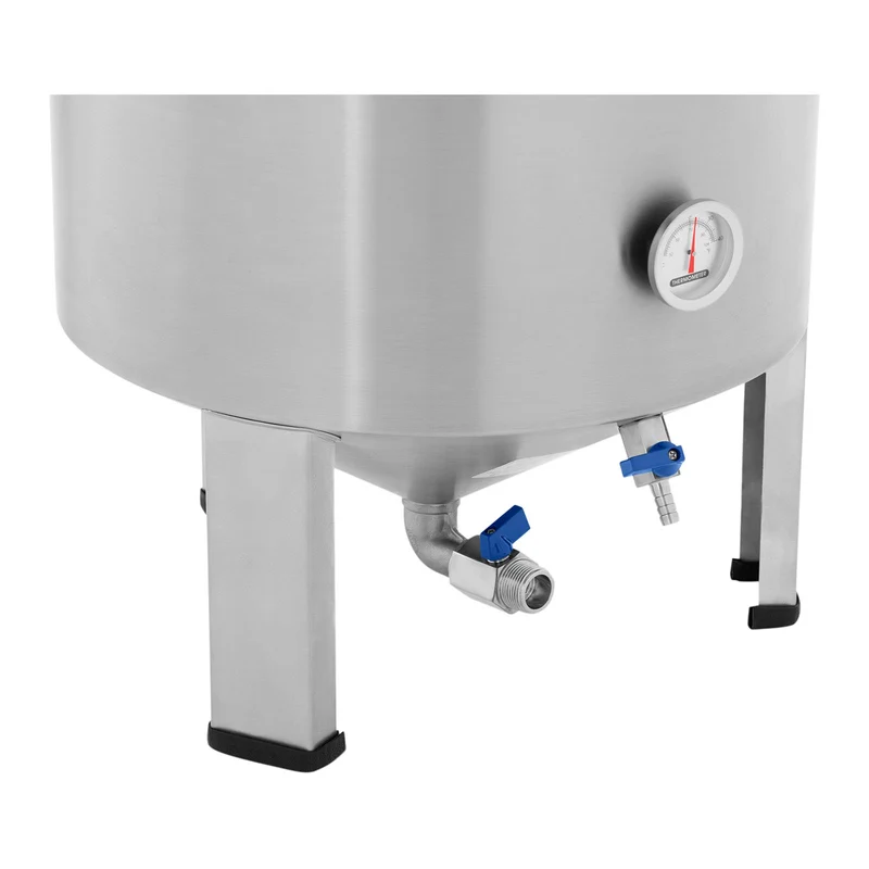 Cuve de fermentation fermenteur bière inox conique (60 litres, plage de température : 0-40 °c, thermomètre : °c / °f, double système de d'évacuation) 14_0004607