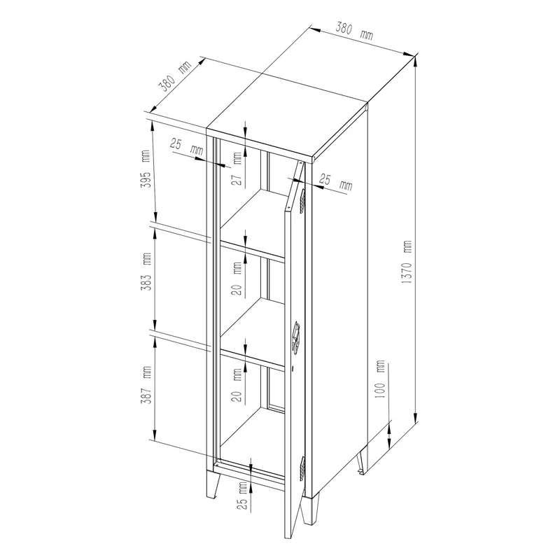 Armoire étagère meuble de rangement à casier métallique vérouillable 137 x 38 x 38 cm gris foncé 03_0008947