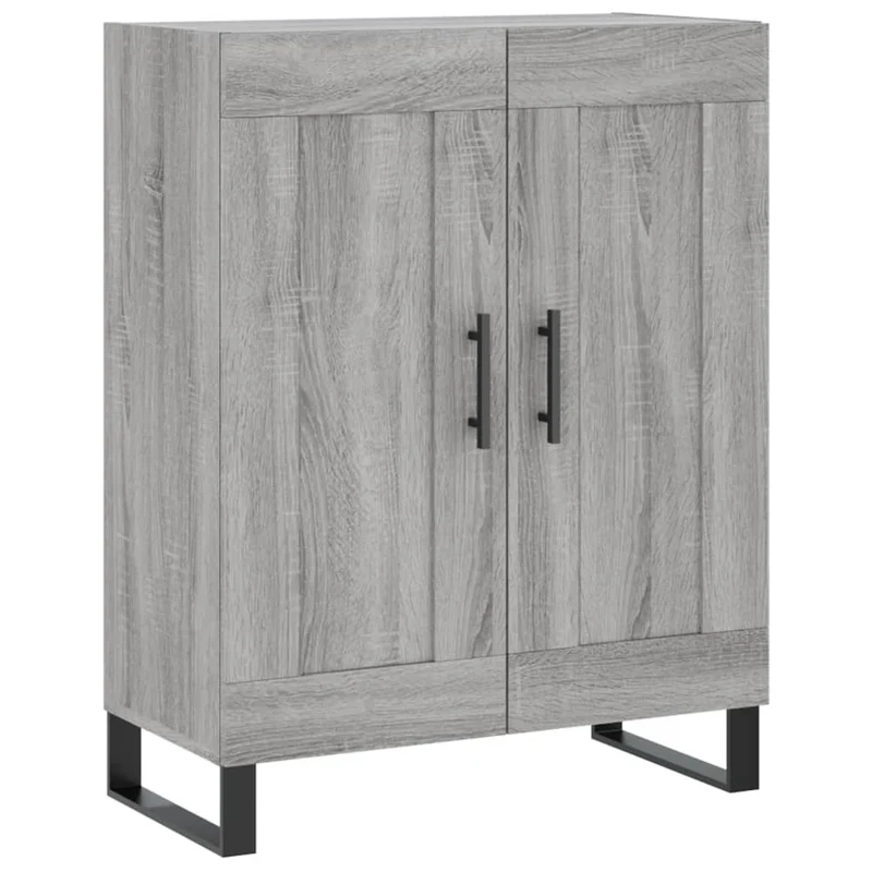 Buffet bahut commode armoire meuble de rangement organisateur cuisine salle de séjour salon haut sonoma 69,5 x 34 x 180 cm bois d'ingénierie gris 02_0035581