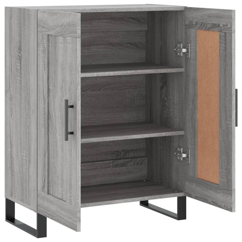Buffet bahut commode armoire meuble de rangement organisateur cuisine salle de séjour salon sonoma 69,5 x 34 x 90 cm bois d'ingénierie gris 02_0036486