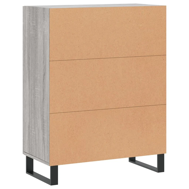 Buffet bahut commode armoire meuble de rangement organisateur cuisine salle de séjour salon sonoma 69,5 x 34 x 90 cm bois d'ingénierie gris 02_0036486