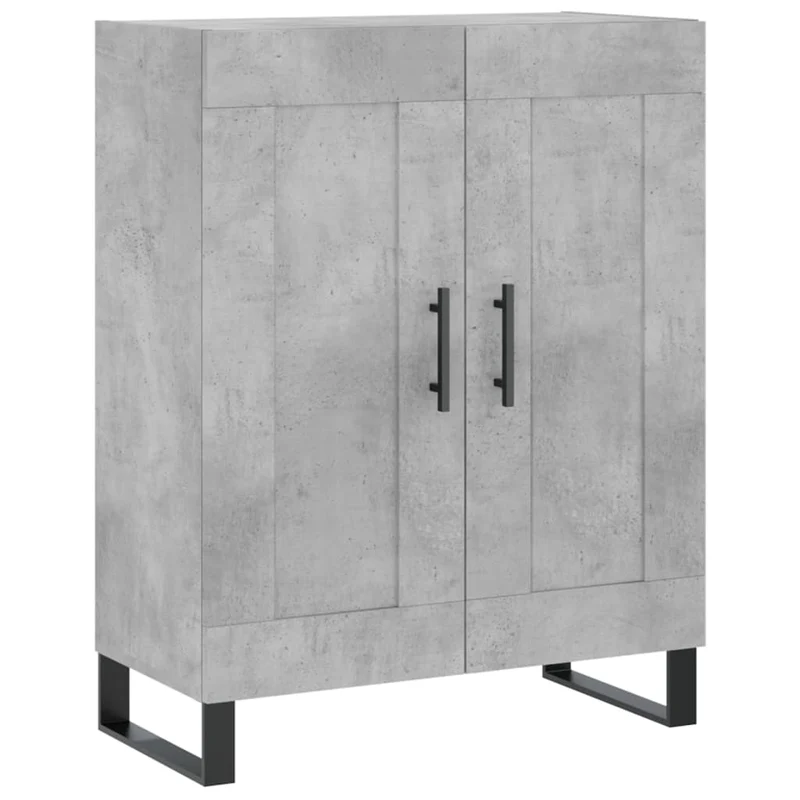 Buffet bahut commode armoire meuble de rangement organisateur cuisine salle de séjour salon haut 69,5 x 34 x 180 cm bois d'ingénierie gris 02_0034612