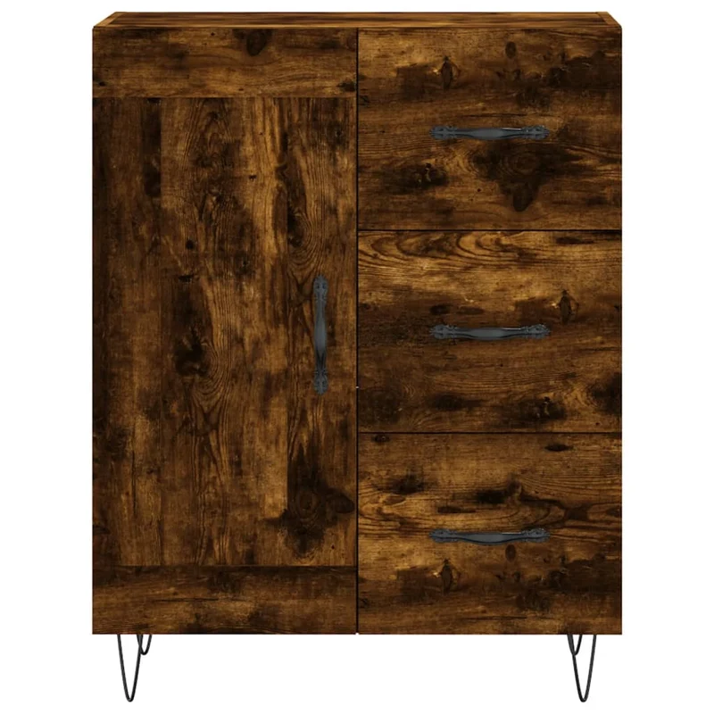 Buffet bahut commode armoire meuble de rangement organisateur cuisine salle de séjour salon haut 69,5 x 34 x 180 cm bois d'ingénierie marron 02_0033437