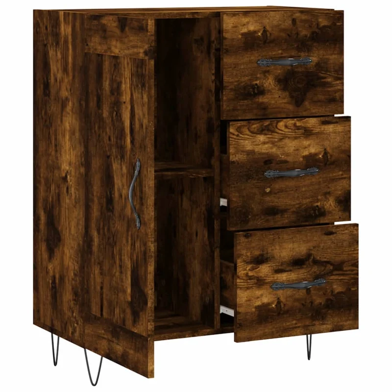 Buffet bahut commode armoire meuble de rangement organisateur cuisine salle de séjour salon 69,5 x 34 x 90 cm bois d'ingénierie marron 02_0031037