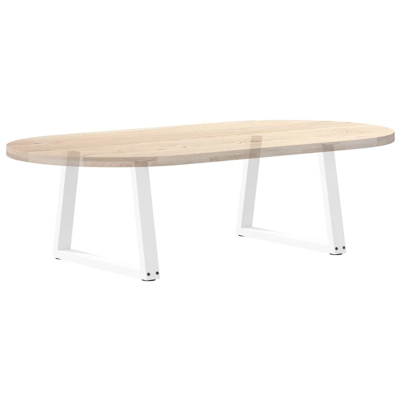 Lot de 2 pieds de table basse en forme de V 60 x 42-43,3 cm stable moderne en acier blanc 02_0056848