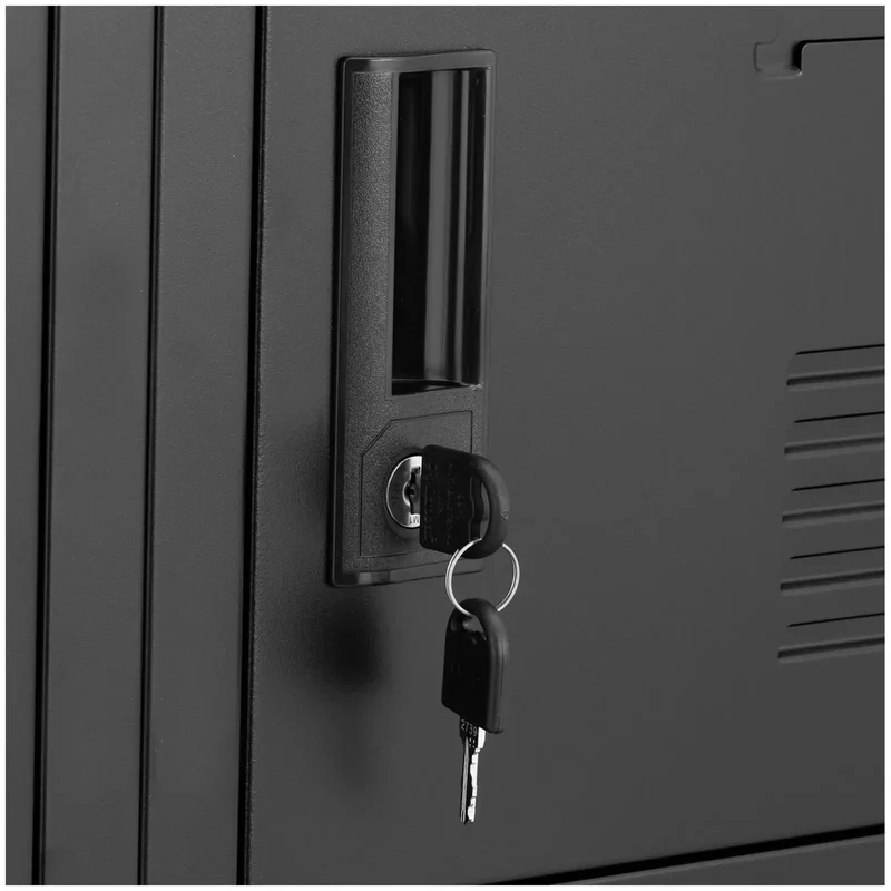 Casier vestiaire métallique 18 étagères verrouillable 200 kg tôle d'acier laminé à froid anthracite noir 14_0008545