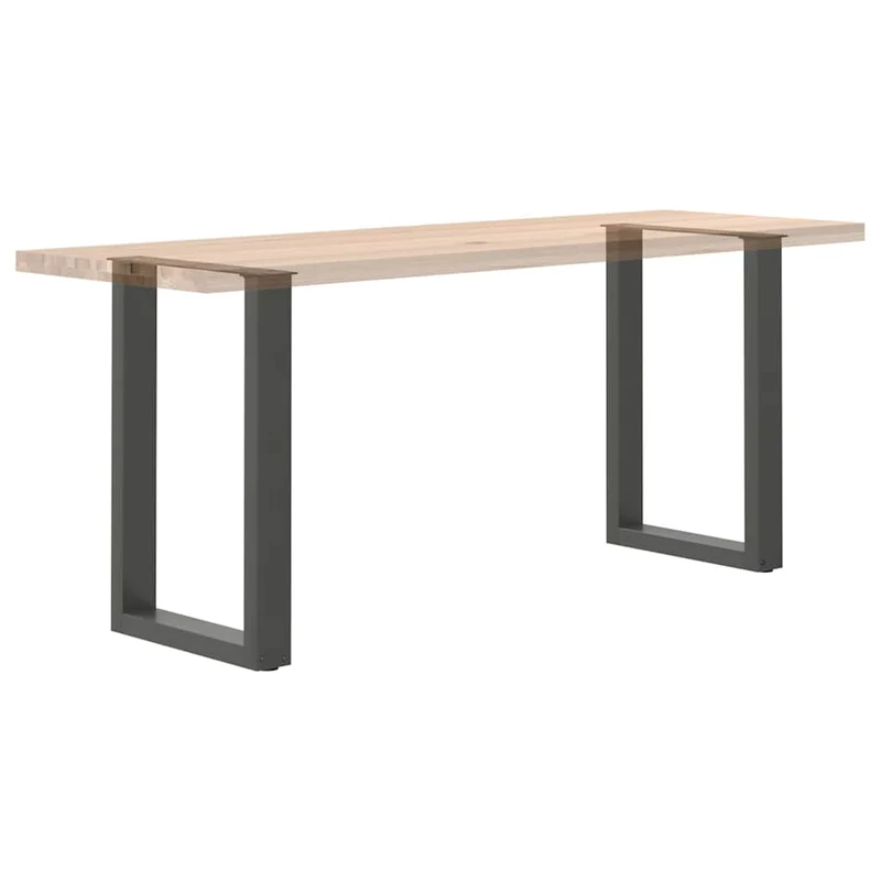 Lot de 2 pieds de table à manger en U ajustables 50 x 72 cm design moderne ambiance élégante en acier anthracite 02_0057418