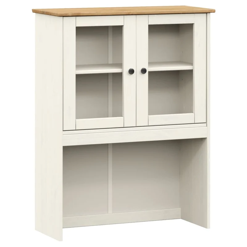 Buffet bahut commode armoire meuble de rangement organisateur cuisine salle de séjour salon haut 78 x 40 x 175 cm bois massif de pin blanc 02_0035660