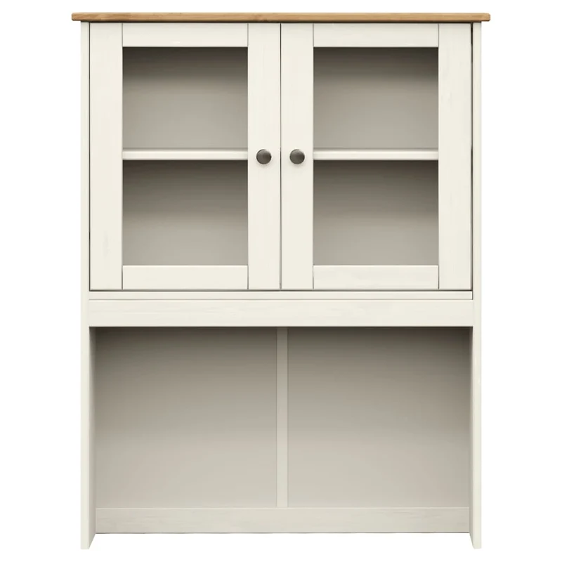 Buffet bahut commode armoire meuble de rangement organisateur cuisine salle de séjour salon haut 78 x 40 x 175 cm bois massif de pin blanc 02_0035660