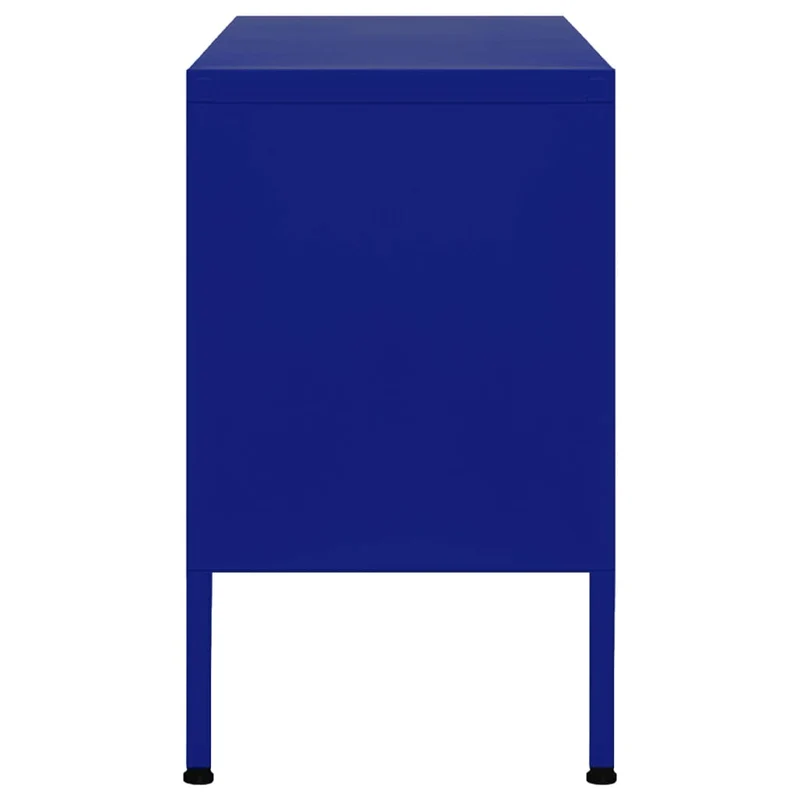 Meuble TV multimédia étagère télévision buffet téléviseur salle à manger salon chambre marine 105 x 35 x 50 cm Acier bleu 02_0027686