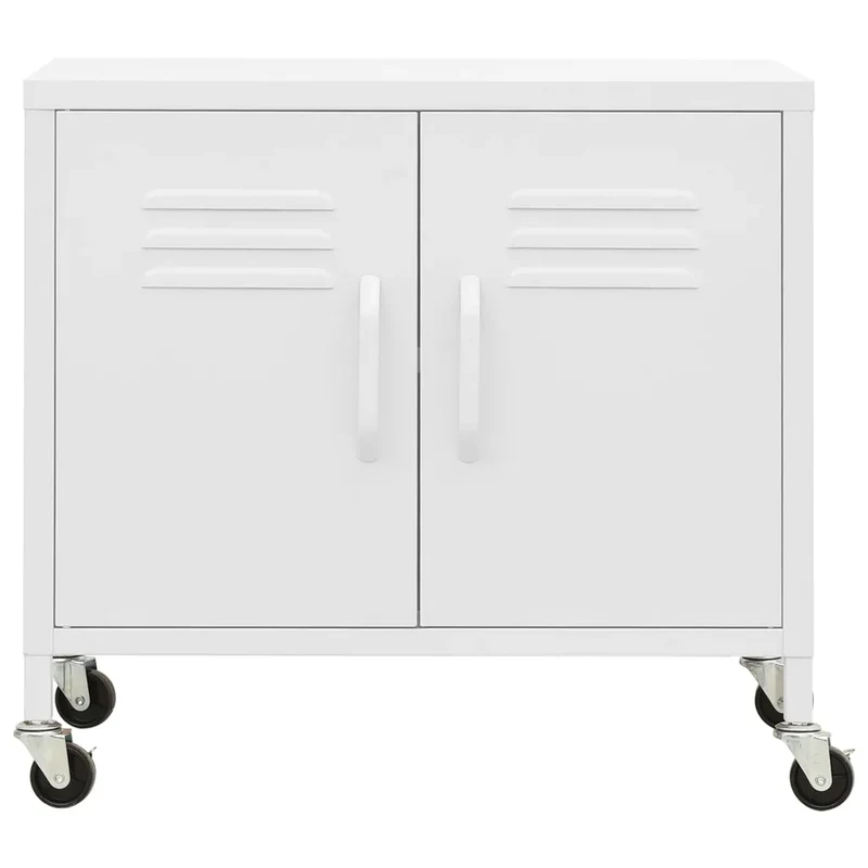 Armoire de rangement mobile avec étagère réglable 60 x 35 x 56 cm en acier blanc 02_0046902